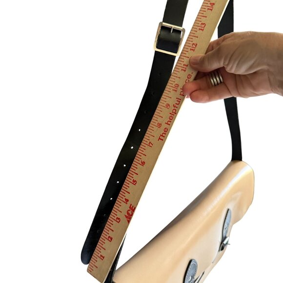 The Leather Satchel Co. Leather Laptop Messenger Shoulder Bag Womens Tan Black - Picture 9 of 10